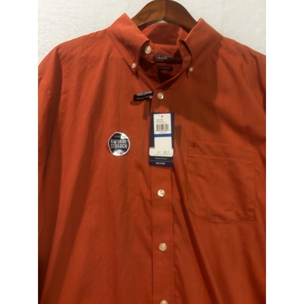 NEW Izod Men's XLT Long Sleeve Orange Button Down Premium Essentials Stretch